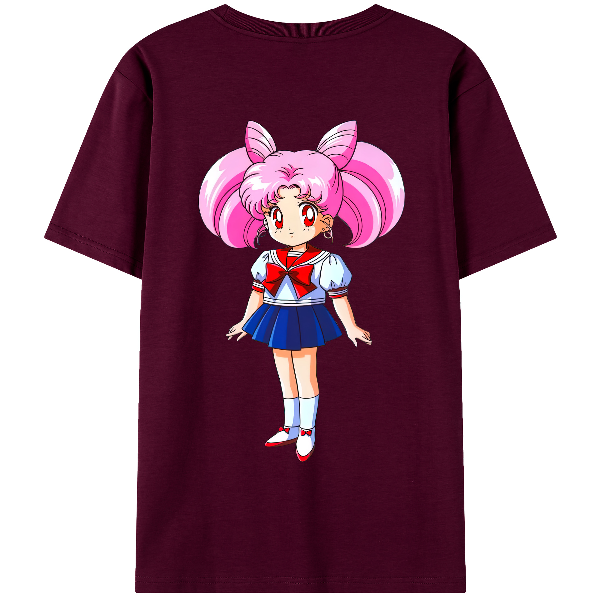 （画像用） 美少女戦士セーラームーン ちびうさ Sailor Moon Chibiusa Tsukino Usagi Small Lady Serenity レディース半袖Tシャツ(バックプリント)
